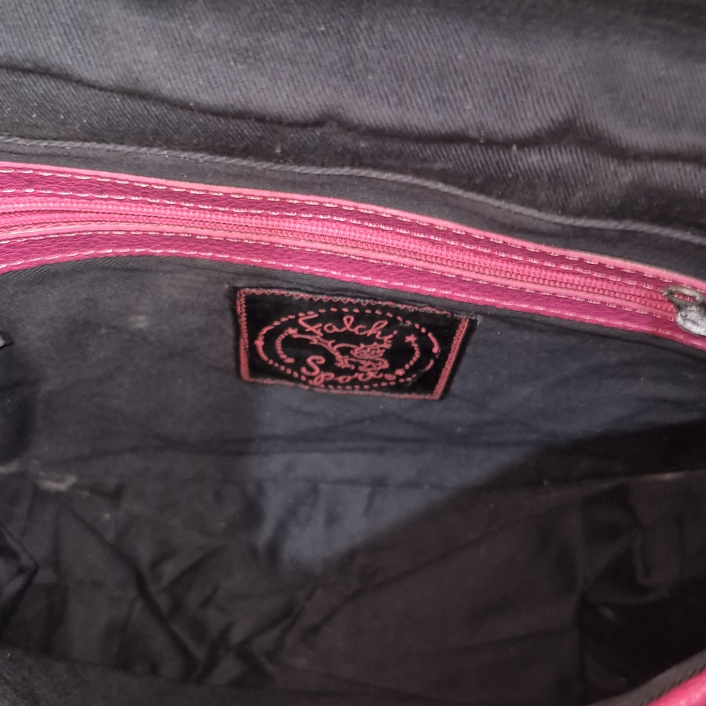 Carlos Falchi Fuchsia Quilted Crossbody Bag - Picture 7 of 8
